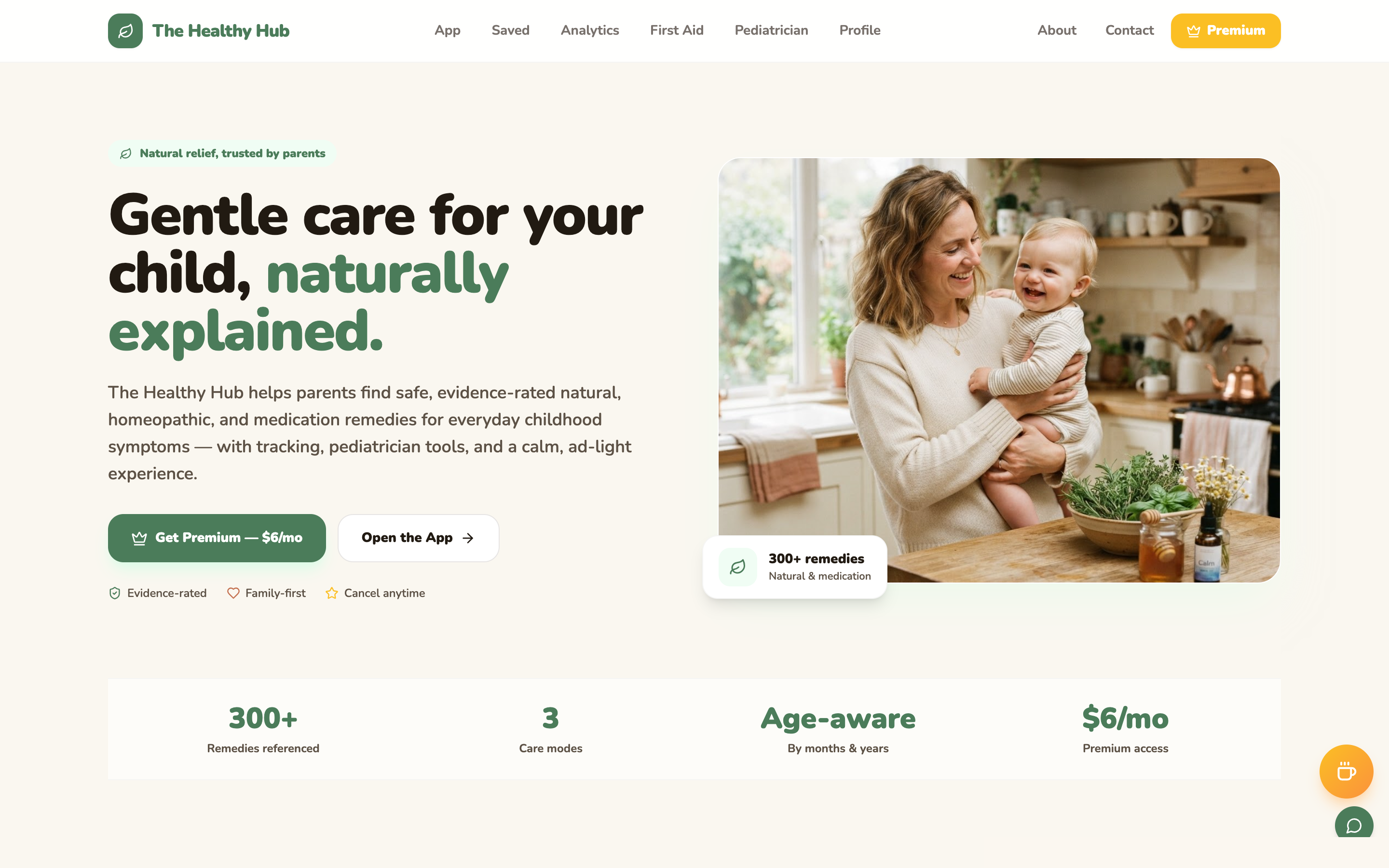 The Healthy Hub homepage